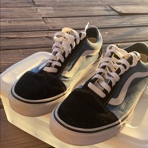 Blue and Black Vans